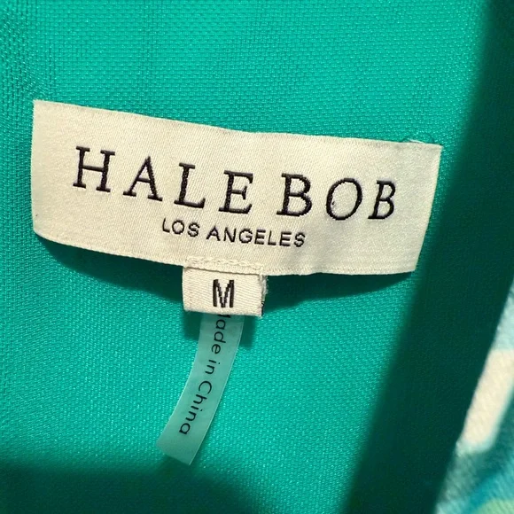 Hale Bob EUC Size M Pretty Blue Green Geometric Print Sleeveless Dress (0630) - Picture 10 of 12